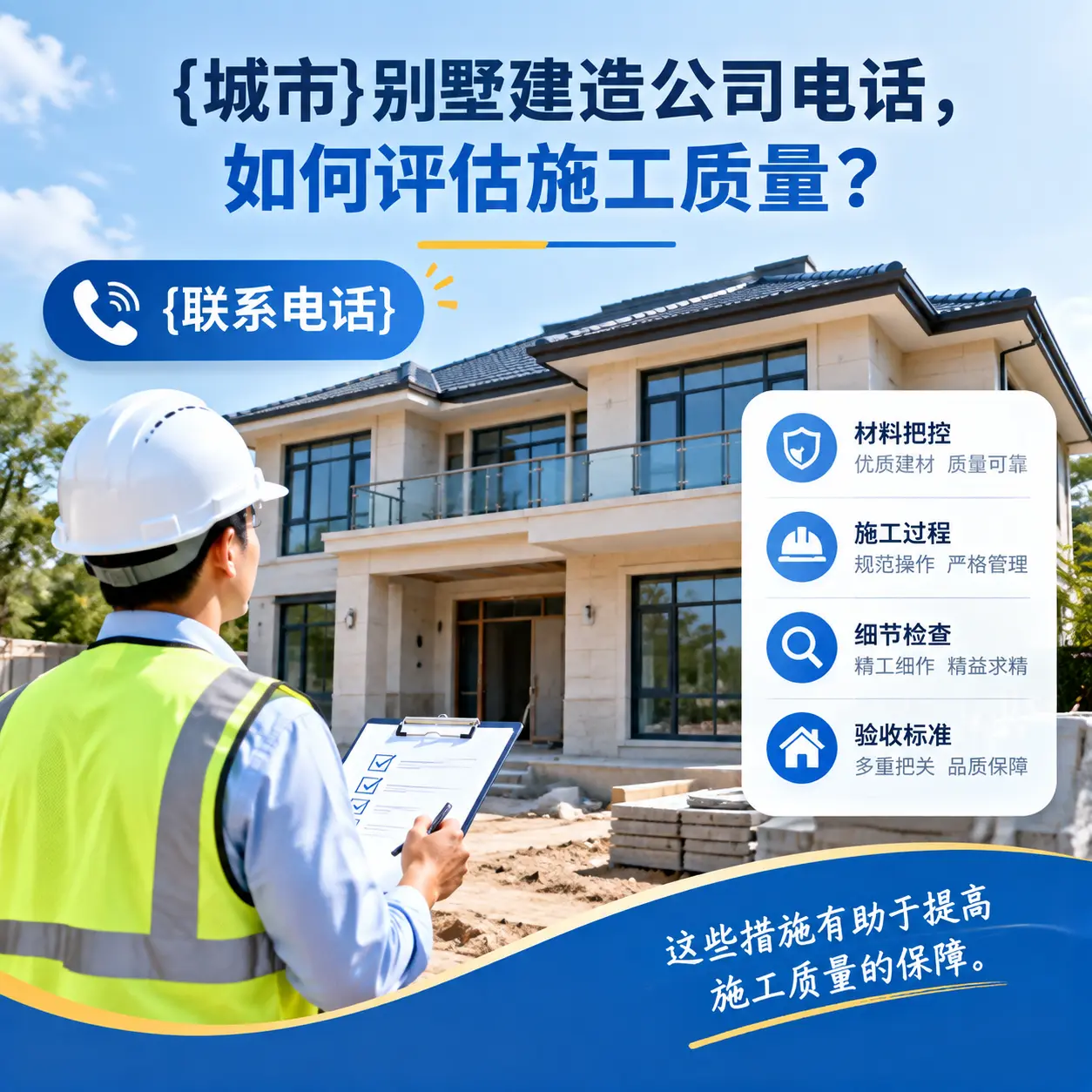 安徽别墅建造公司电话，如何评估施工质量？