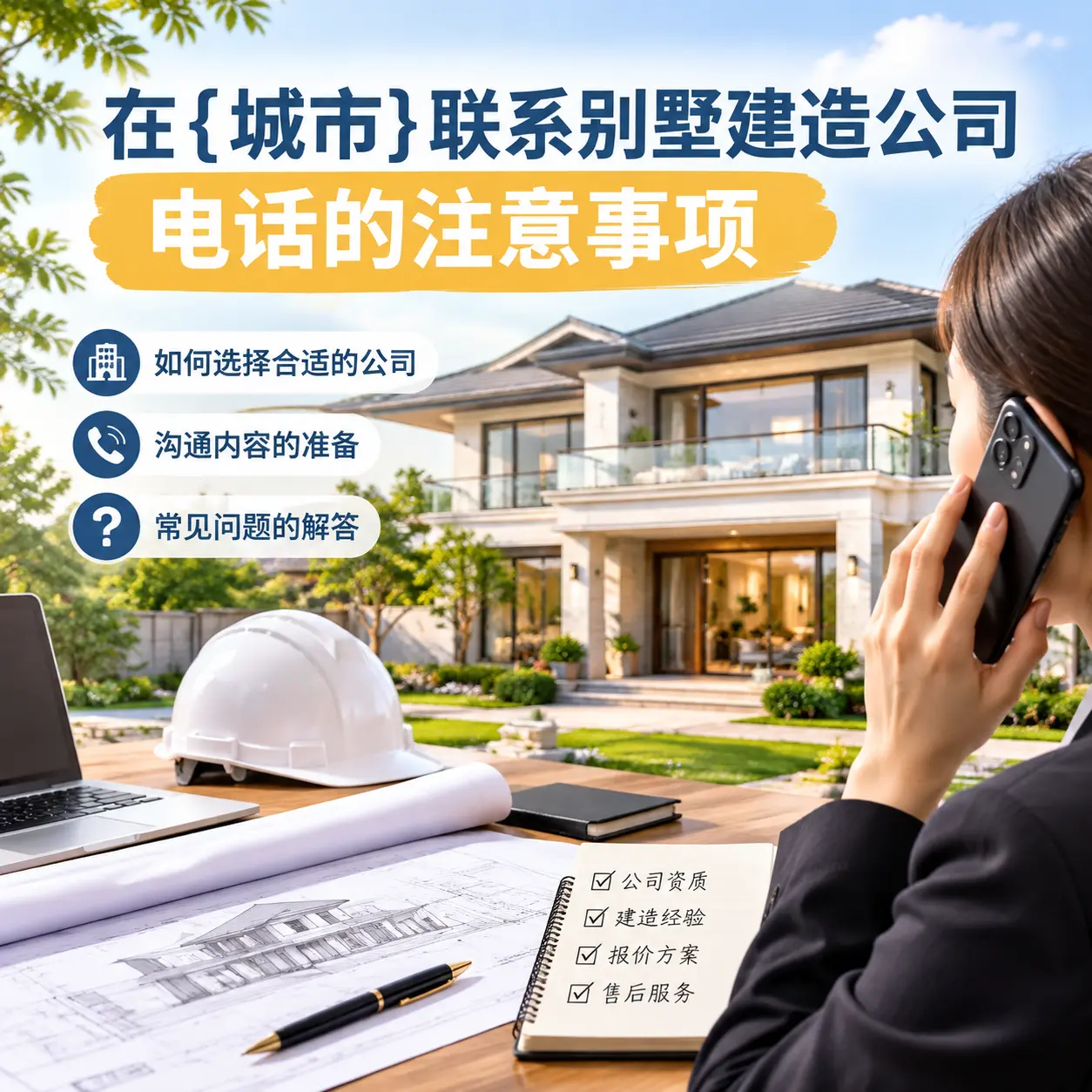 在安徽联系别墅建造公司电话的注意事项